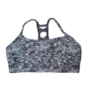 All in Motion Womens Monochrome Patterned Sports Bra Medium